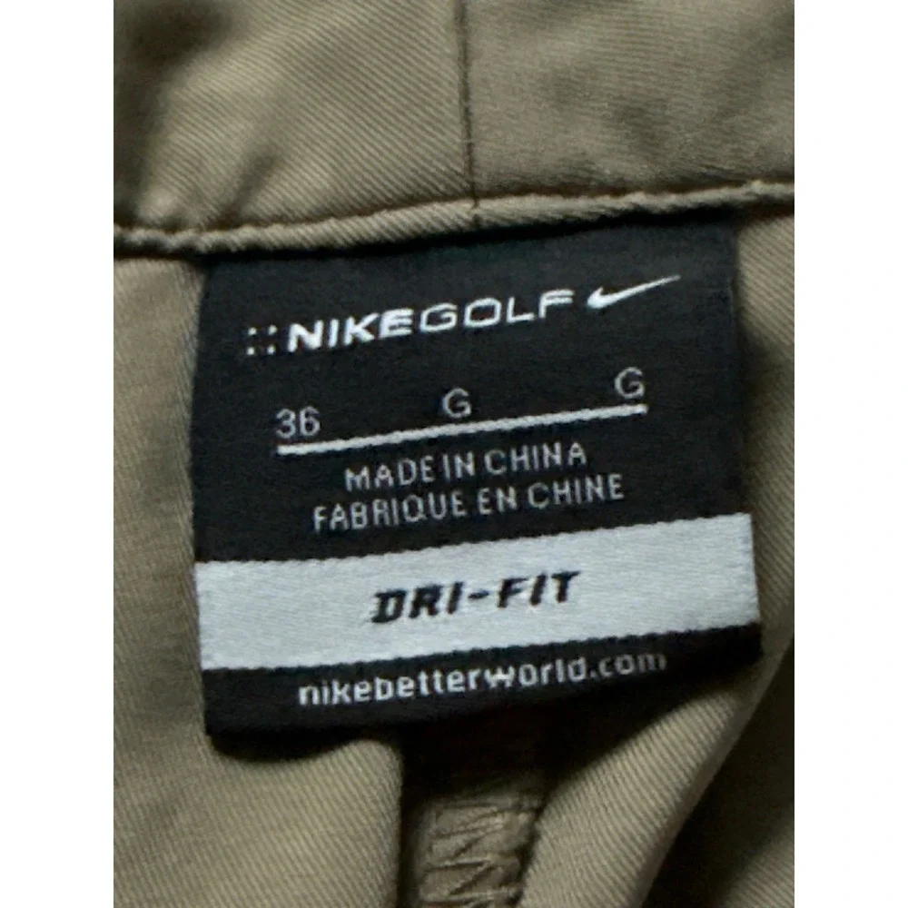 Nike Golf Dri-FIT Men Khaki Tan Performance Shorts Size 36 Golf Activewear Chico